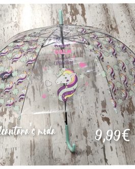 Paraguas transparente unicornio