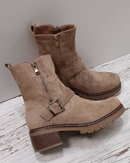 Botines con hebillas kaki