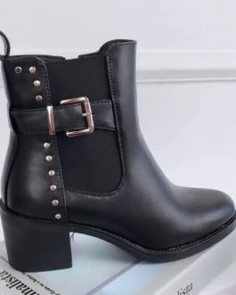 Botín negro mujer con tacón