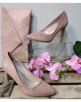 Zapato rosa mujer tacón
